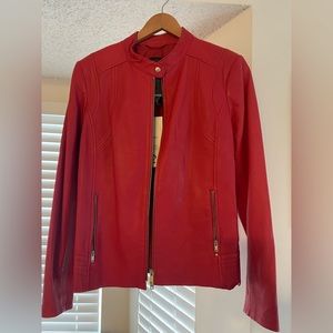 Red Danier leather jacket, brand new